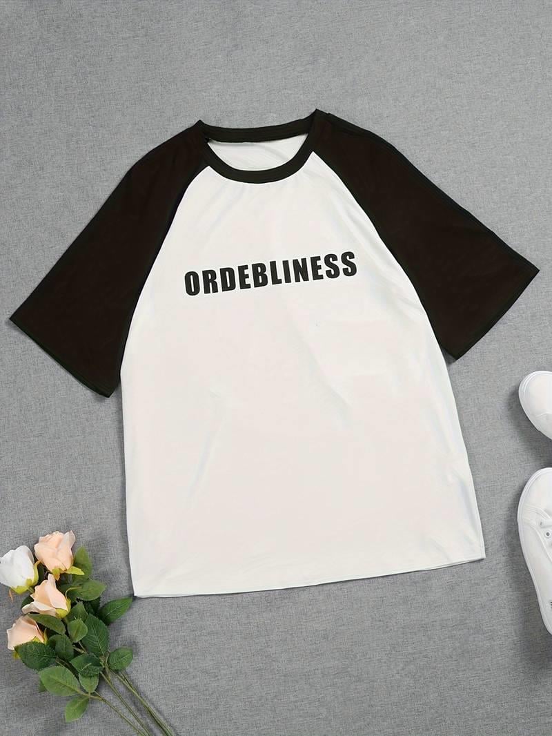 ESC BUTİK Y2k ORDEBLINESS Beyaz Reglan Kol Oversize T-shirt