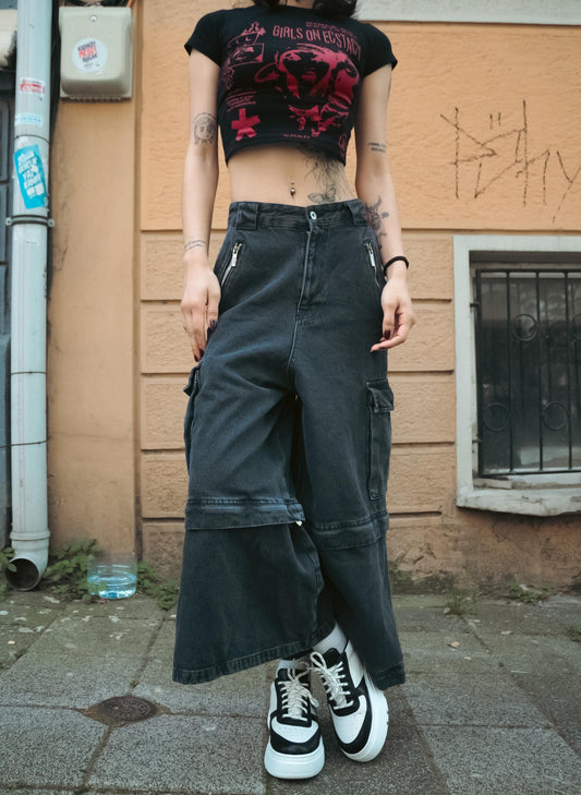 ESC BUTİK Y2K STREETWEAR BLACK DETAİL PANTOLON