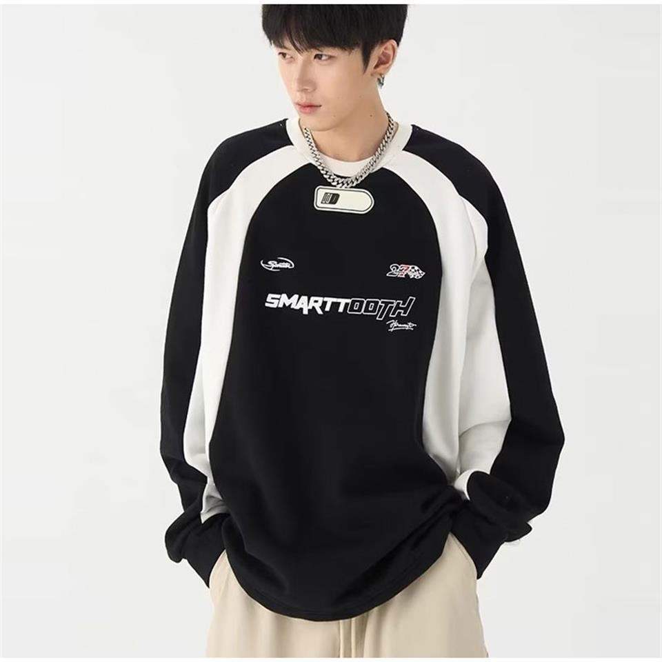 ESC BUTİK Y2K Streetwear Smarttooth Baskılı Siyah Unisex Oversize Bisiklet Yaka Sweatshirt