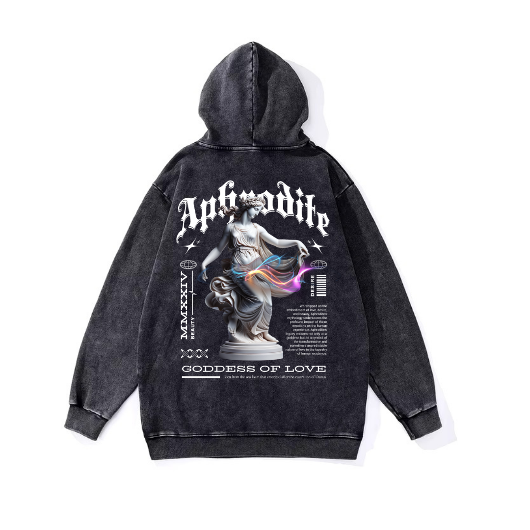 ESC BUTİK Yıkamalı Aphrodite Vintage Kapüşonlu Sweatshirt