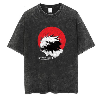 ESC BUTİK Yıkamalı Death Note L Unisex Eskitme T-shirt