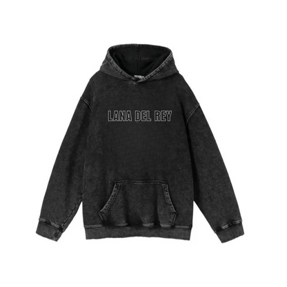 ESC BUTİK Yıkamalı Lana Del Rey Vintage Kapüşonlu Sweatshirt