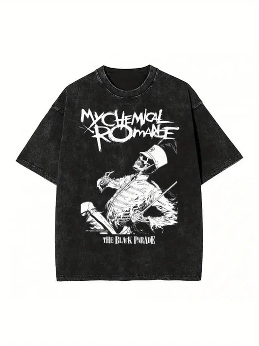 ESC BUTİK Yıkamalı My Chemical Romance Oversize Vintage T-shirt