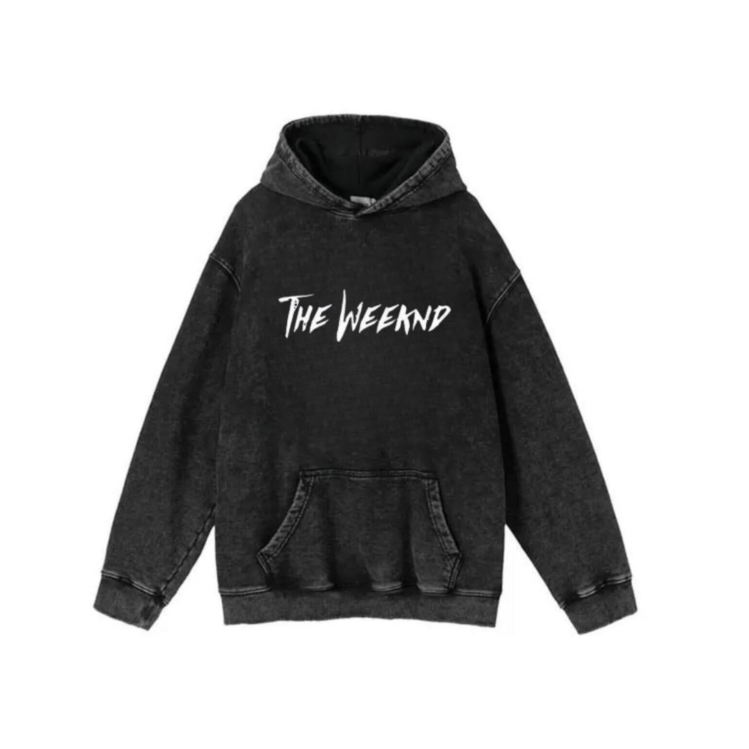 ESC BUTİK Yıkamalı The Weeknd Vintage Kapüşonlu Sweatshirt