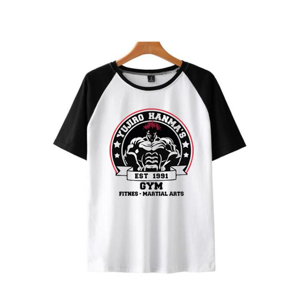 ESC BUTİK Yujiro Hanma's GYM Baskılı Reglan Kol Beyaz Unisex Oversize T-shirt