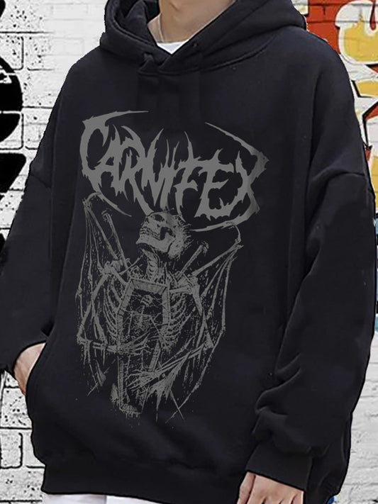 Anime Carnifex Hoodie Outdoor Gotik Siyah Kapşonlu Sweetshirt 