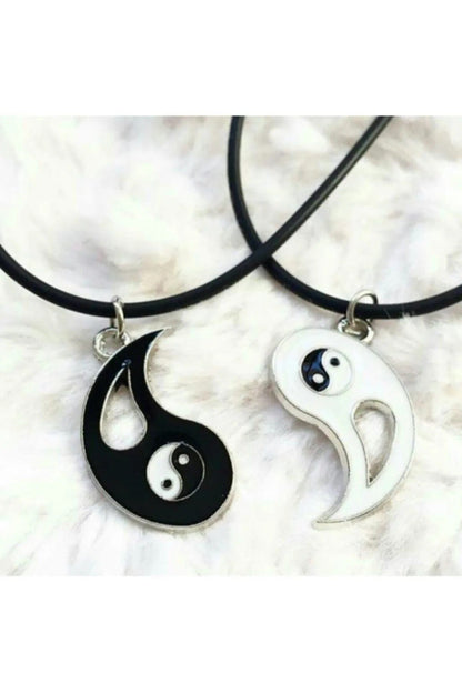 Yeni Ikili Ying Yang Best Friends Bff Metal Suni Deri Ipli Kolye