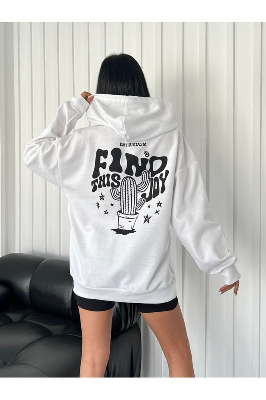 Find Joy Baskılı Oversize Model   Sweatshirt Daily