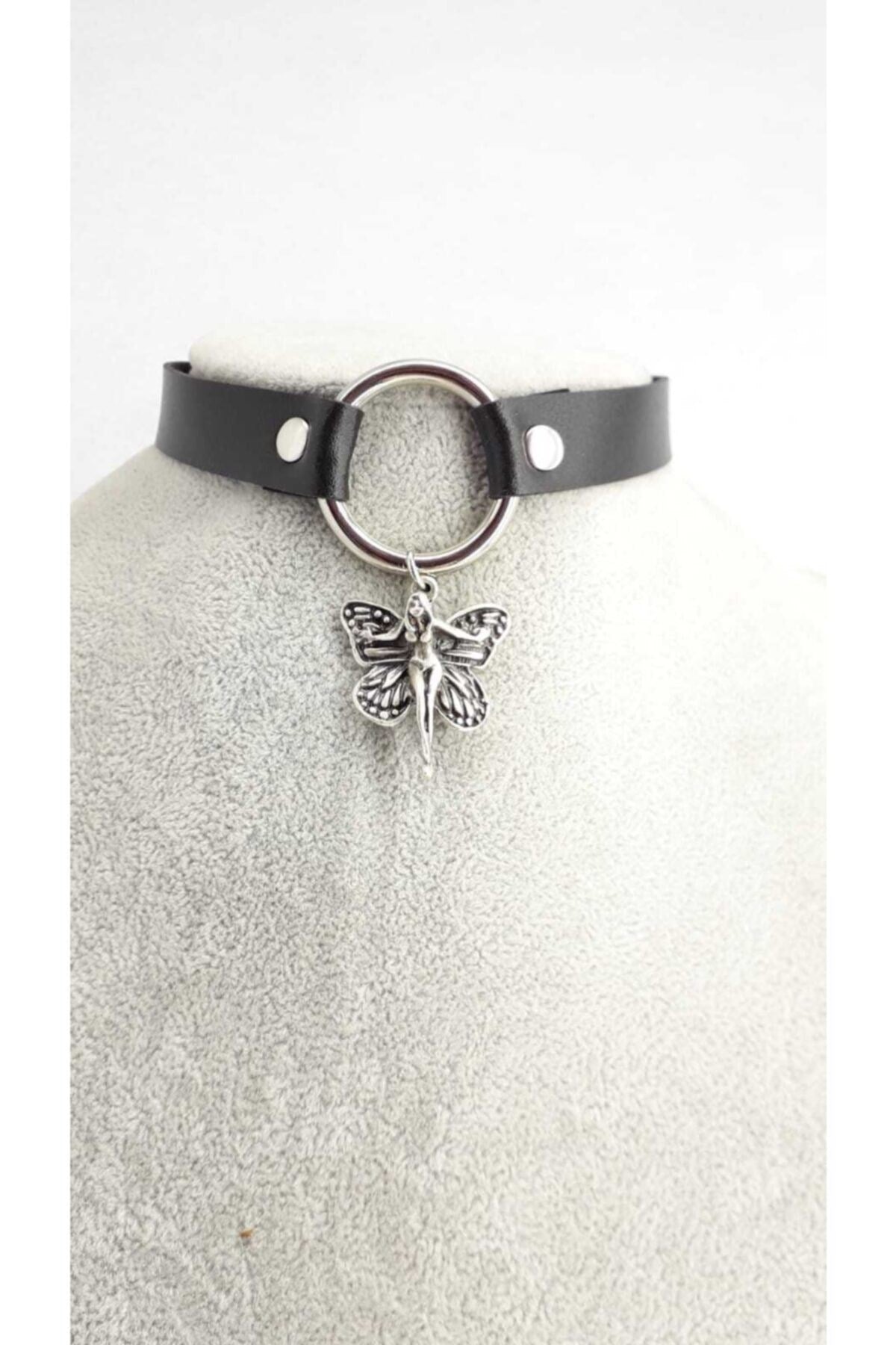 Gümüş Kaplama Antik Butterfly Angel Choker