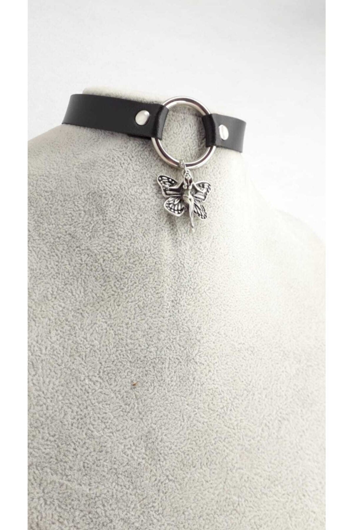 Gümüş Kaplama Antik Butterfly Angel Choker