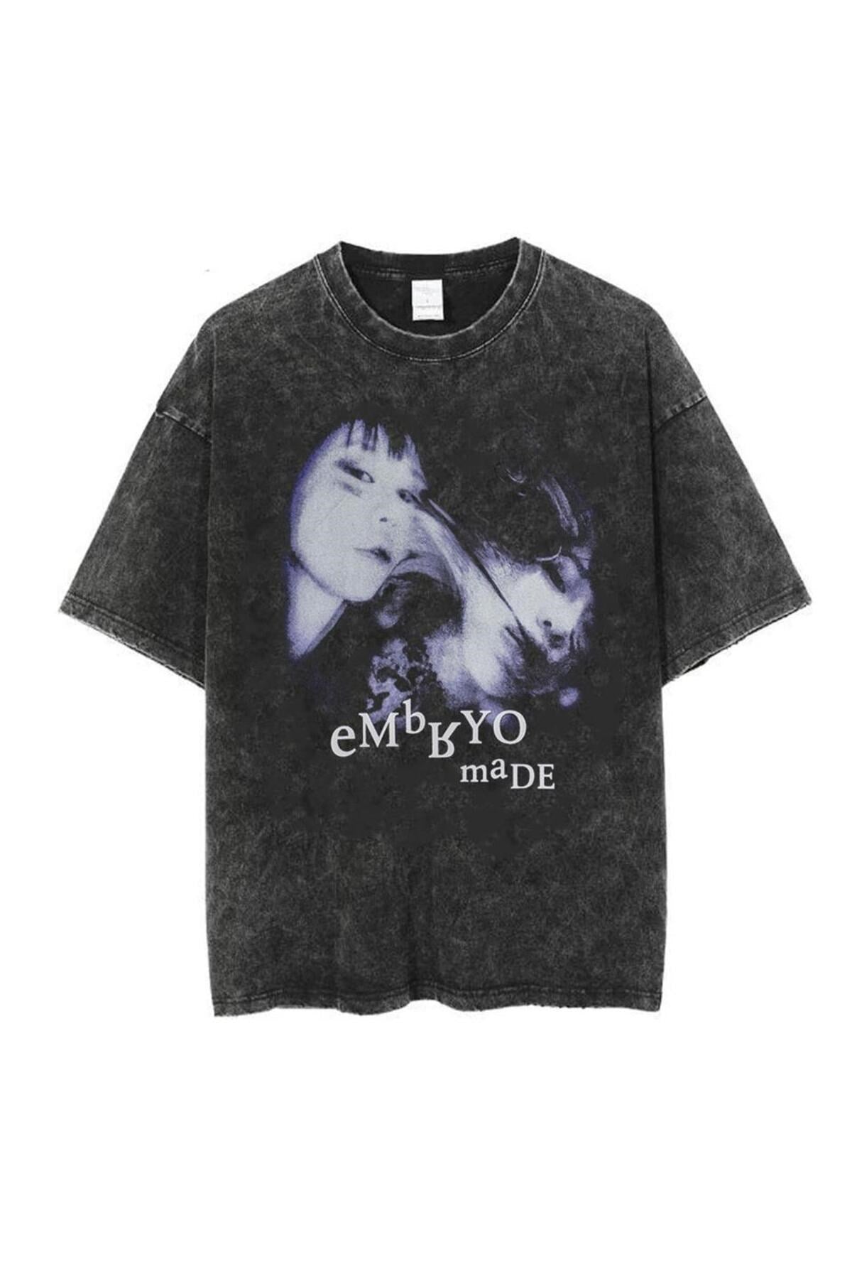 Yıkamalı Embryo Made Oversize Eskitme T-shirt