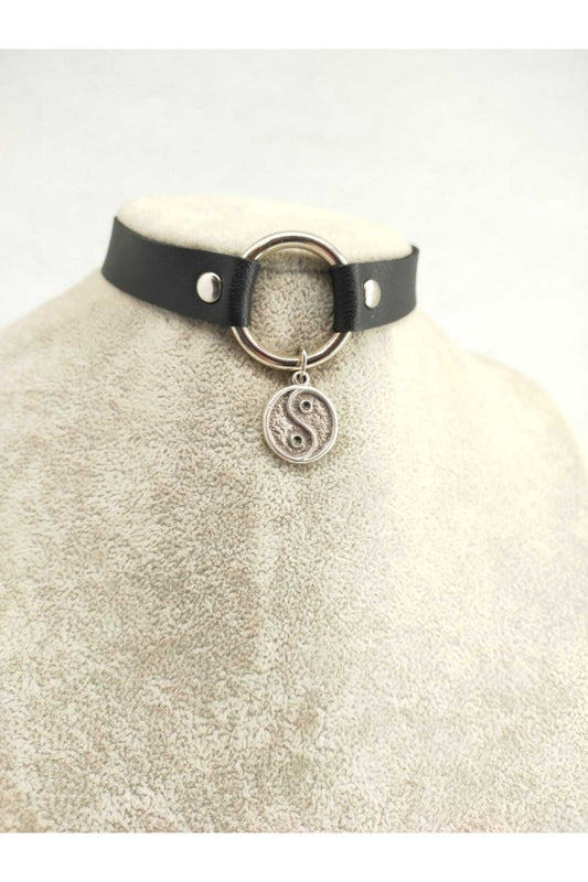 Kadın Ying Yang Suni Deri Choker