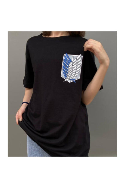 Anime Attack On Titan Wings Of Liberty Siyah (UNİSEX) T Shirt