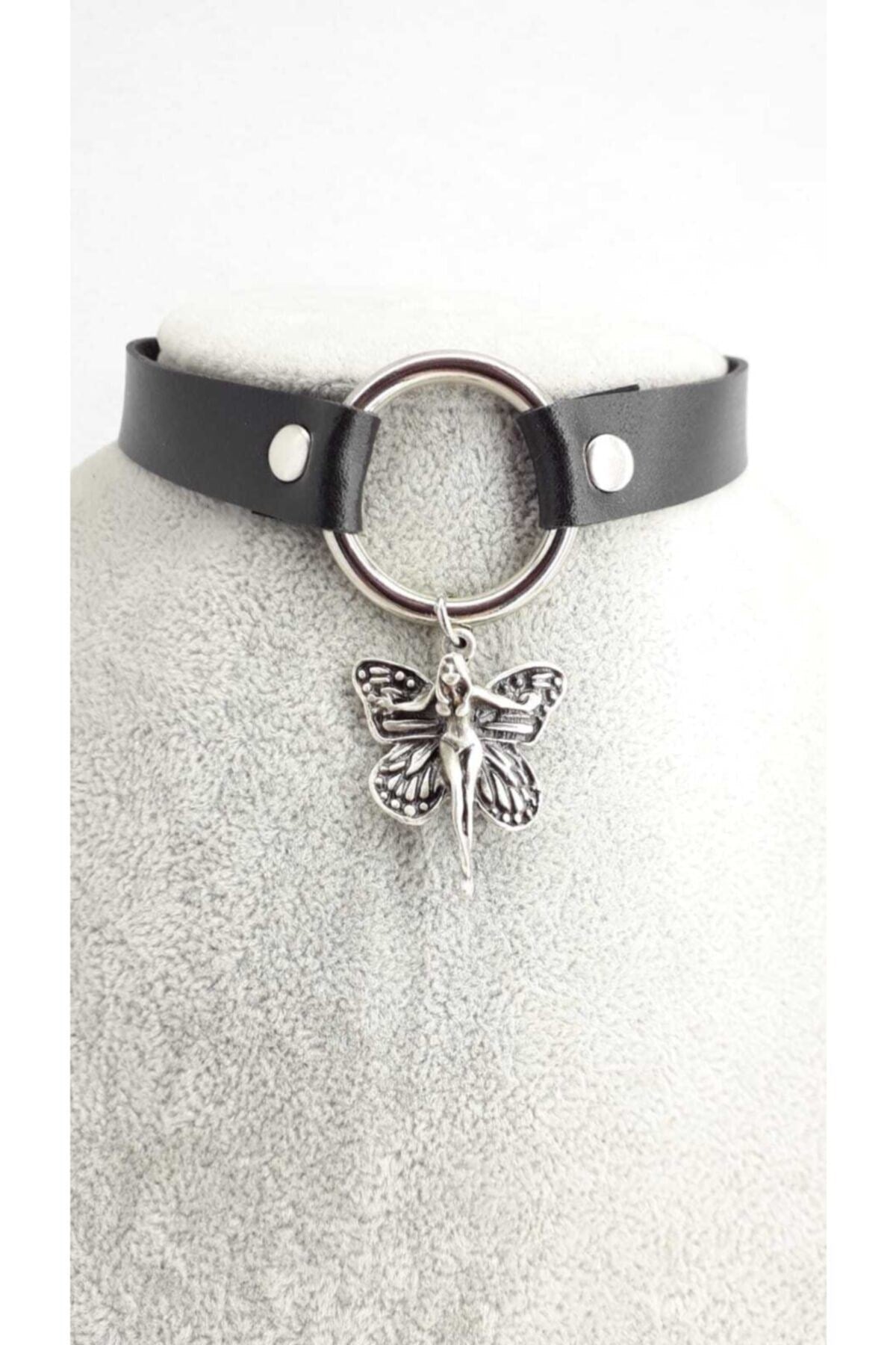 Gümüş Kaplama Antik Butterfly Angel Choker