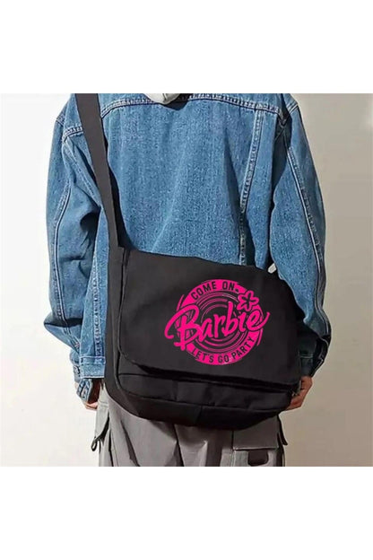 Barbie Logo Baskılı Unisex Postacı Çantası